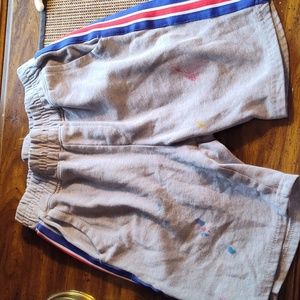 BKC Men's Workout Fit, Small, Shorts & Sweatshirt No Sleeves, Red/Grey/Blue/Whte